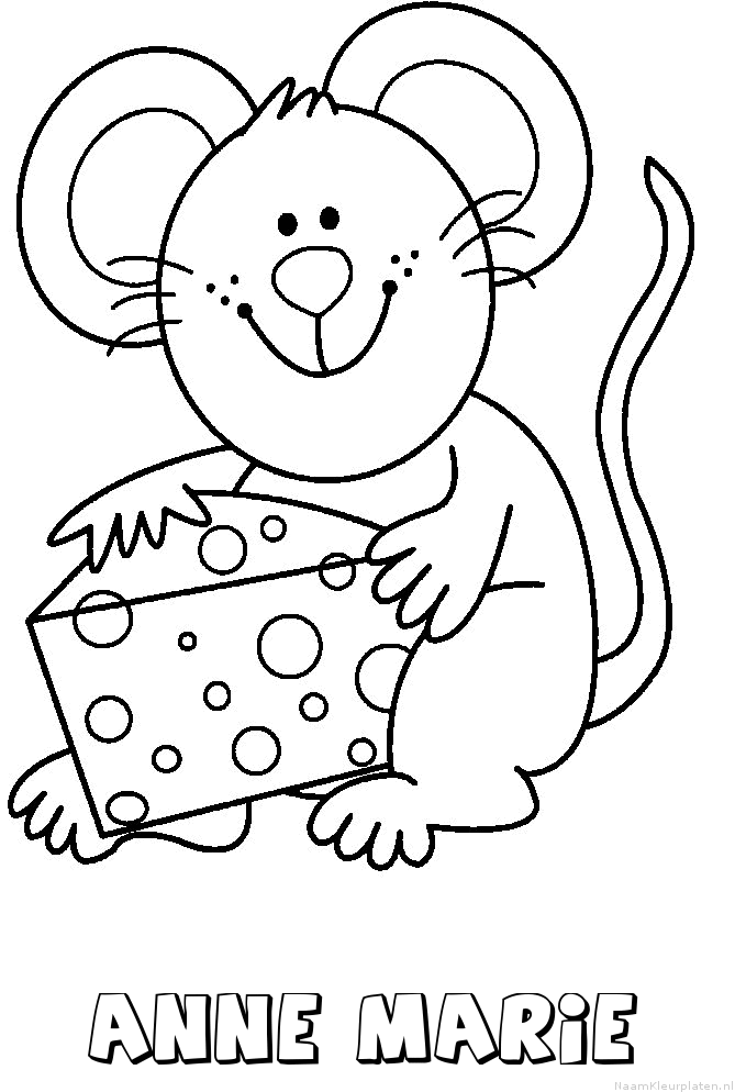 Anne marie muis kaas kleurplaat